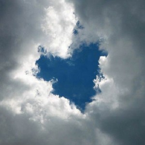 Heart in clouds